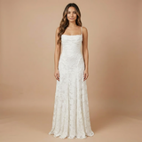 White Lace Maxi Dress Wedding Guest Dress