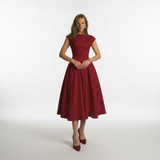 Red A-Line Elegant Maxi Dress Wedding Guest Dress