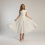White A-Line Elegant Maxi Dress Wedding Guest Dress