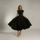 Black A-Line Elegant Maxi Dress Wedding Guest Dress