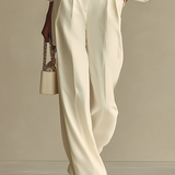 Beige Knit Two Piece Set Crew Neck Casual Outfit