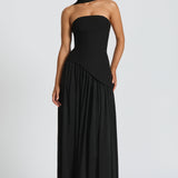 Black Strapless Maxi Dress Formal Evening Dress