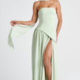 Mint Green Strapless Maxi Dress Formal Evening Dress